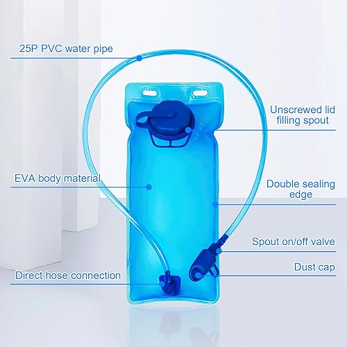 Miniatura 6 de Mochila de hidratación, mochila de ciclismo al aire libre, mochila de hidratación ligera con vejiga de hidratación de 70 onzas, mochila de agua para