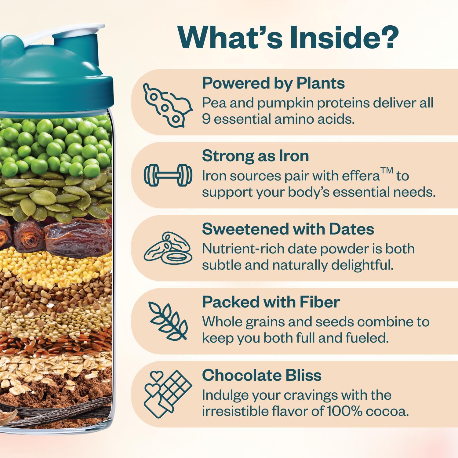 Boom Chocolata Cycle-Syncing Plant-Based Protein Powder | Pea & Pumpkin Protein | Gut-Friendly, with Iron, Fiber & Vegan Lactoferrin | Bulk, Case of 12 (Phase 2: Luteal)