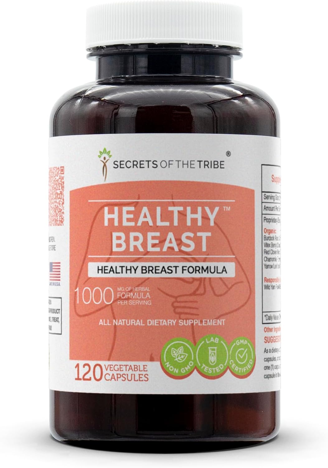 Secrets of the Tribe - Healthy Breast, Healthy Breast Formula, Herbal Supplement Blend 120 Capsules