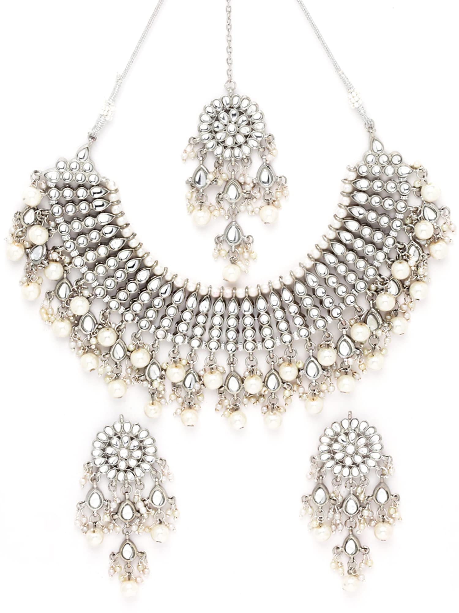 See full amazon price history chart for Karatcart Oxidised Silver Handcrafted Pearl Kundan Choker Necklace Setfor Women Karatcart Oxidised Silver Handcrafted Pearl Kundan Choker Necklace Setfor Women (B0B1DRR3S8) Amazon Price History, Amazon Price Tracker
