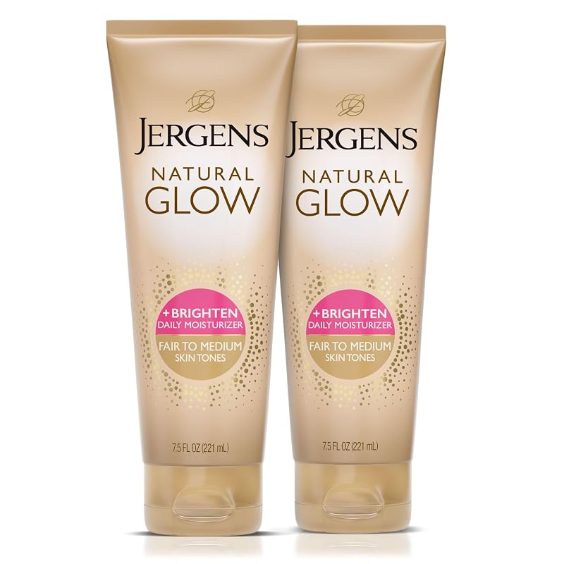 Loção corporal autobronzeadora Jergens Natural Glow, Fair To Medium, Pacote com 2