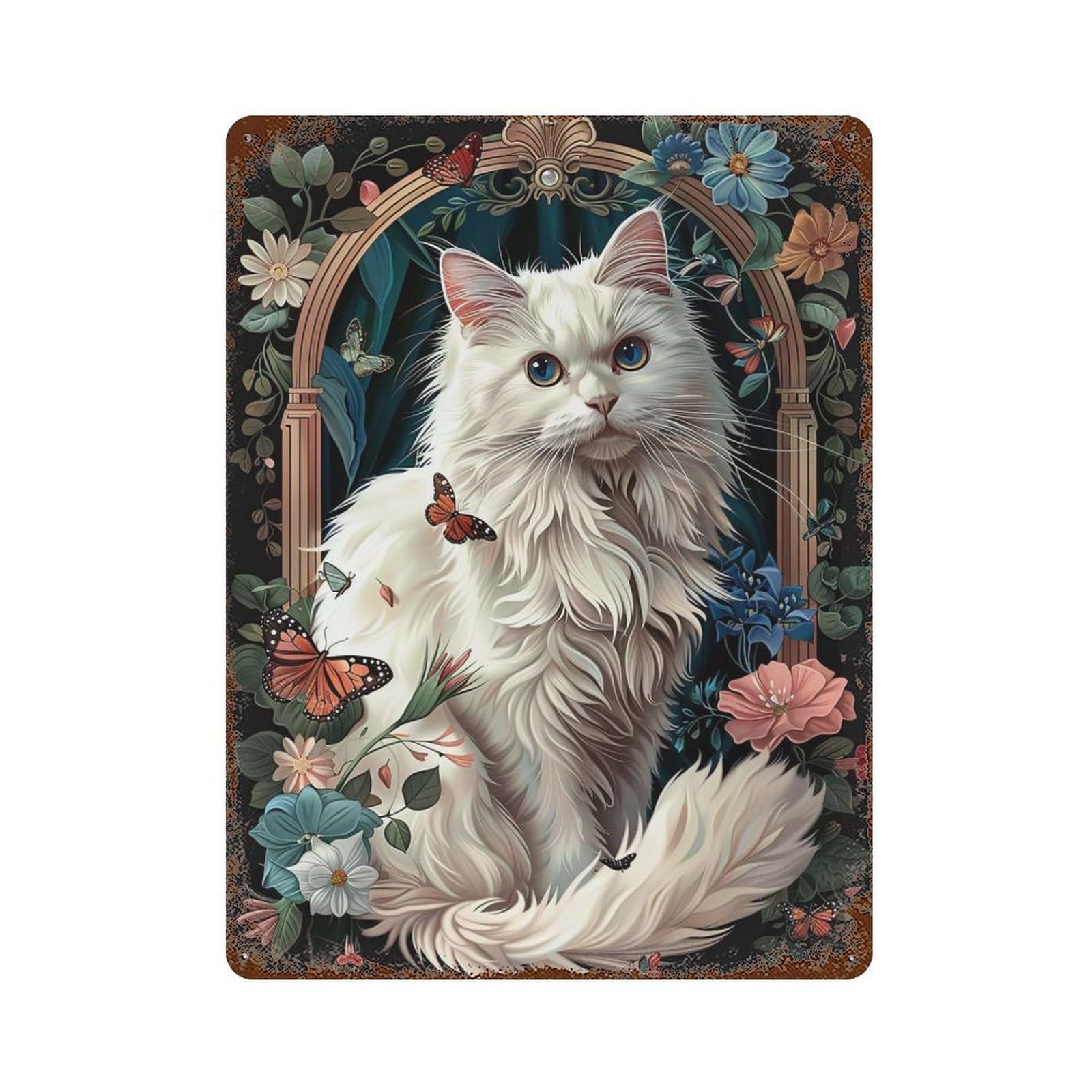 Turkish Angora Retro Metal Sign 15.7"x11.8", for Pub, Kitchen And Man Cave Decor, Industrial Home Decor
