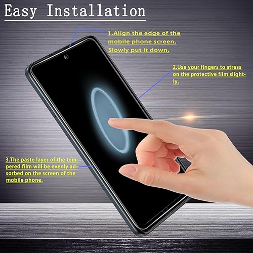 Miniatura 6 de Paquete de 2 protectores de pantalla para Samsung Galaxy A53 5G, vidrio templado, fácil de instalar, antiarañazos, sin burbujas, compatible con