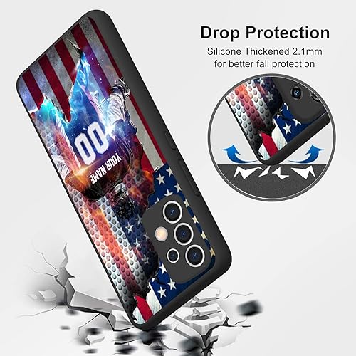 Miniatura 5 de Personalized Ice Hockey vs Name Number US Flag Decor Rubber Cover Phone Case for Samsung Galaxy A53 5GA03SA02SA10EA12A13A32A33A42A51A52A71 Custom