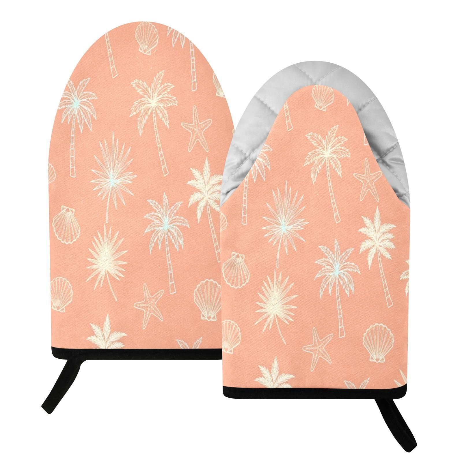 BURSTDDY Peach Palm Oven Mitt,Heat Resistant Kitchen Mitts for Cooking