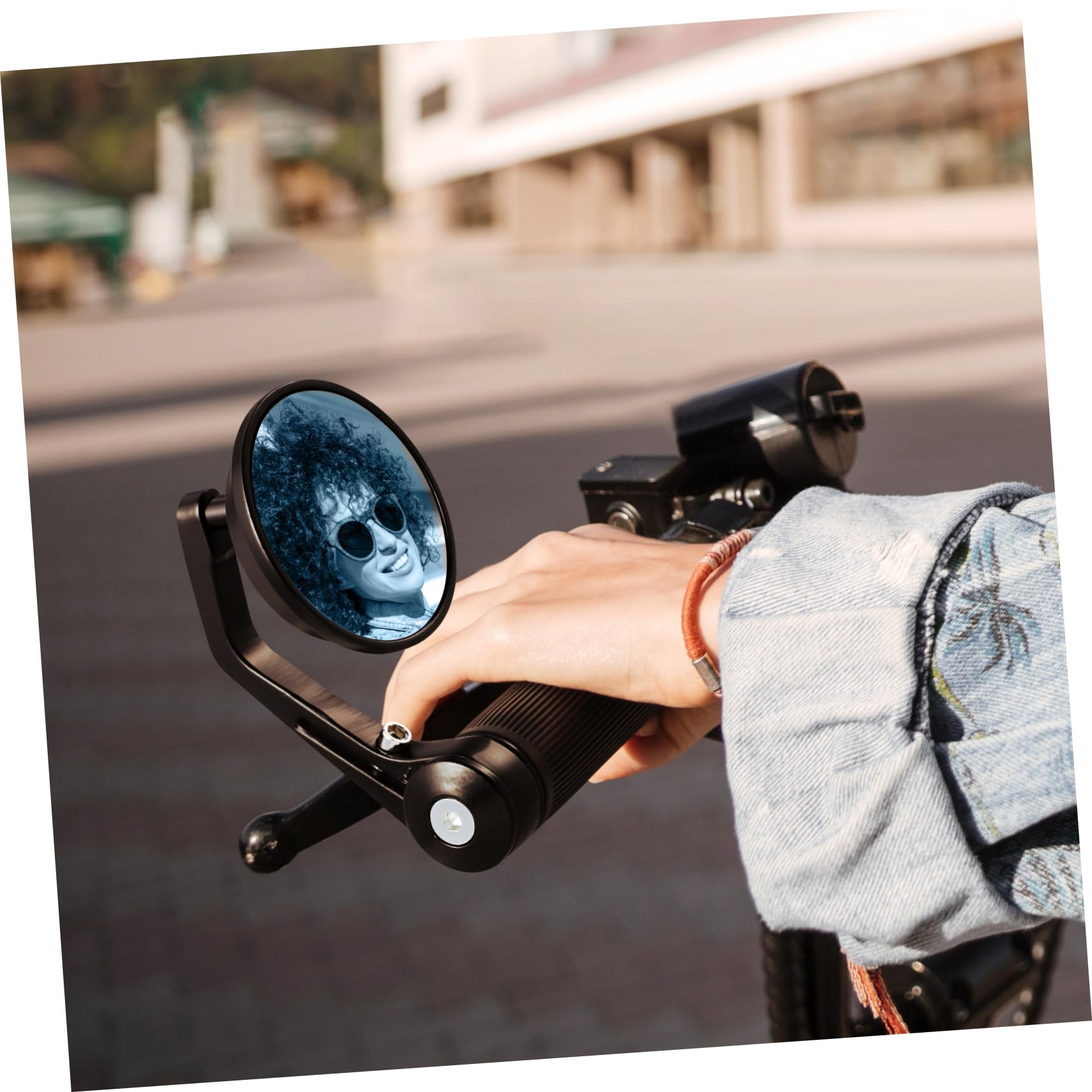 Mobestech 2paia Specchietti Retrovisori Per Design e Specchietti Manubrio Bar End Superficie Antiriflesso Compatibili e Scooter