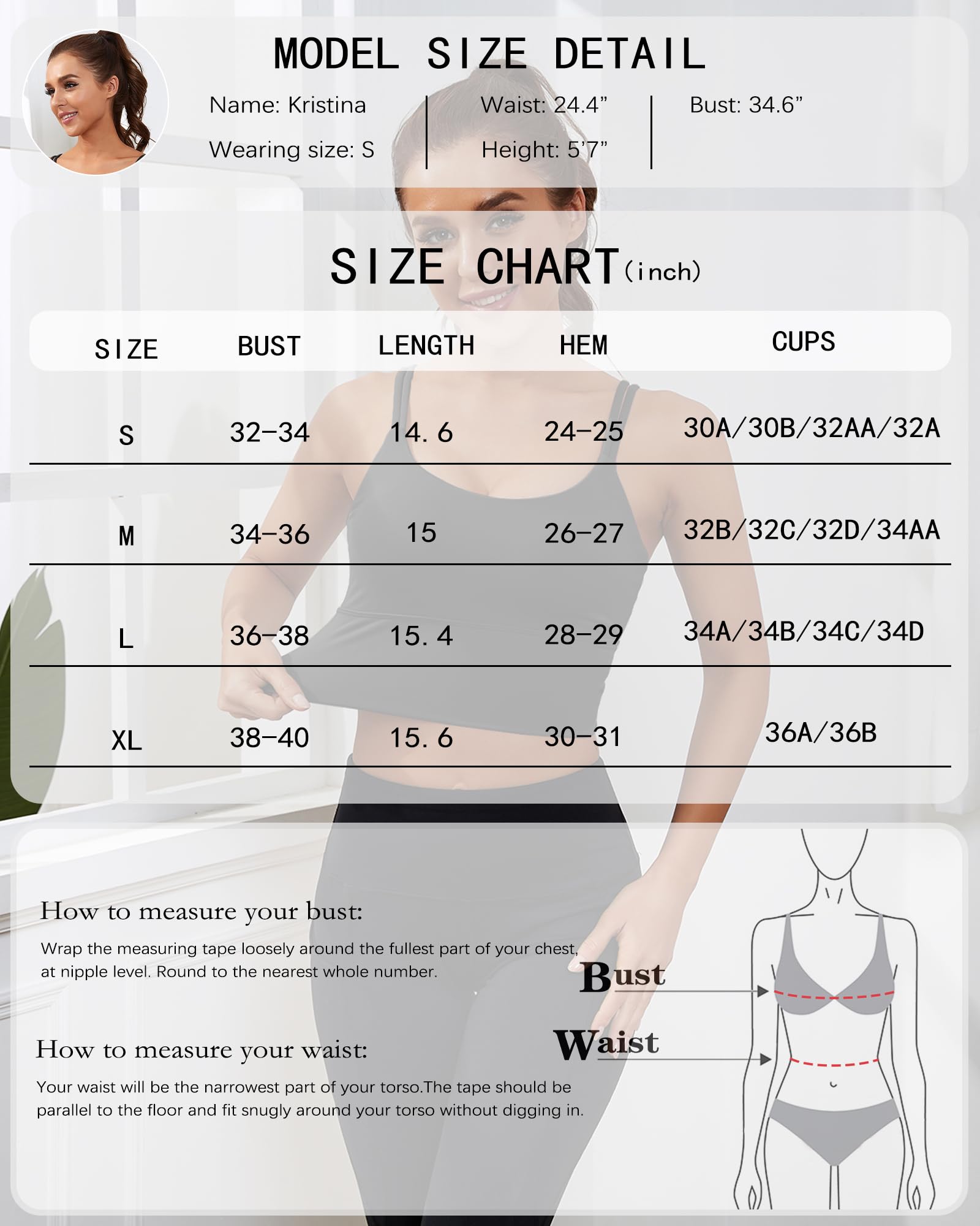 Everrysea Sujetadores Deportivos para Mujer, de Alto Soporte, para Entrenamiento, sin Mangas, con Tirantes Integrados, para Yoga, ombliguera Acolchada, Negro, Small