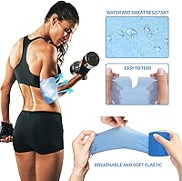 Vista 6 de Cinta Pre Wrap Atlética, 3 Rollos X 22 Yardas Prewrap Azul, Diademas para el Cabello, Sub-envoltura de Espuma Deportiva