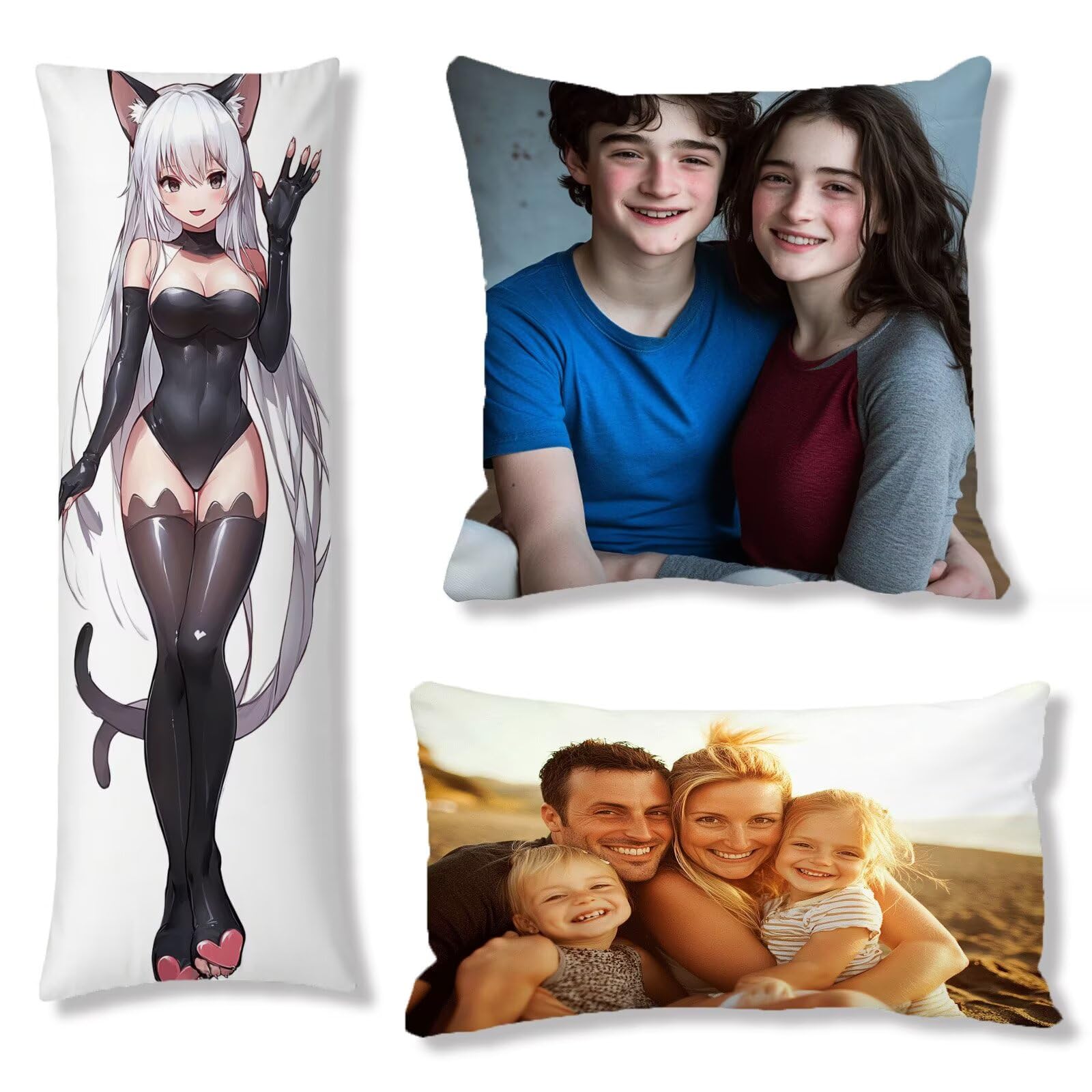 Coussin Personnalisé Photo, Housse Coussin 60x180 Avec Lmage / Texte, Cod86