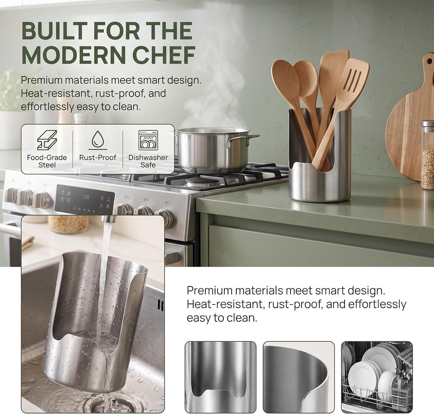 Thickened Stainless Steel Utensil Organizer – Pot Lid Holder Stand，1 PC