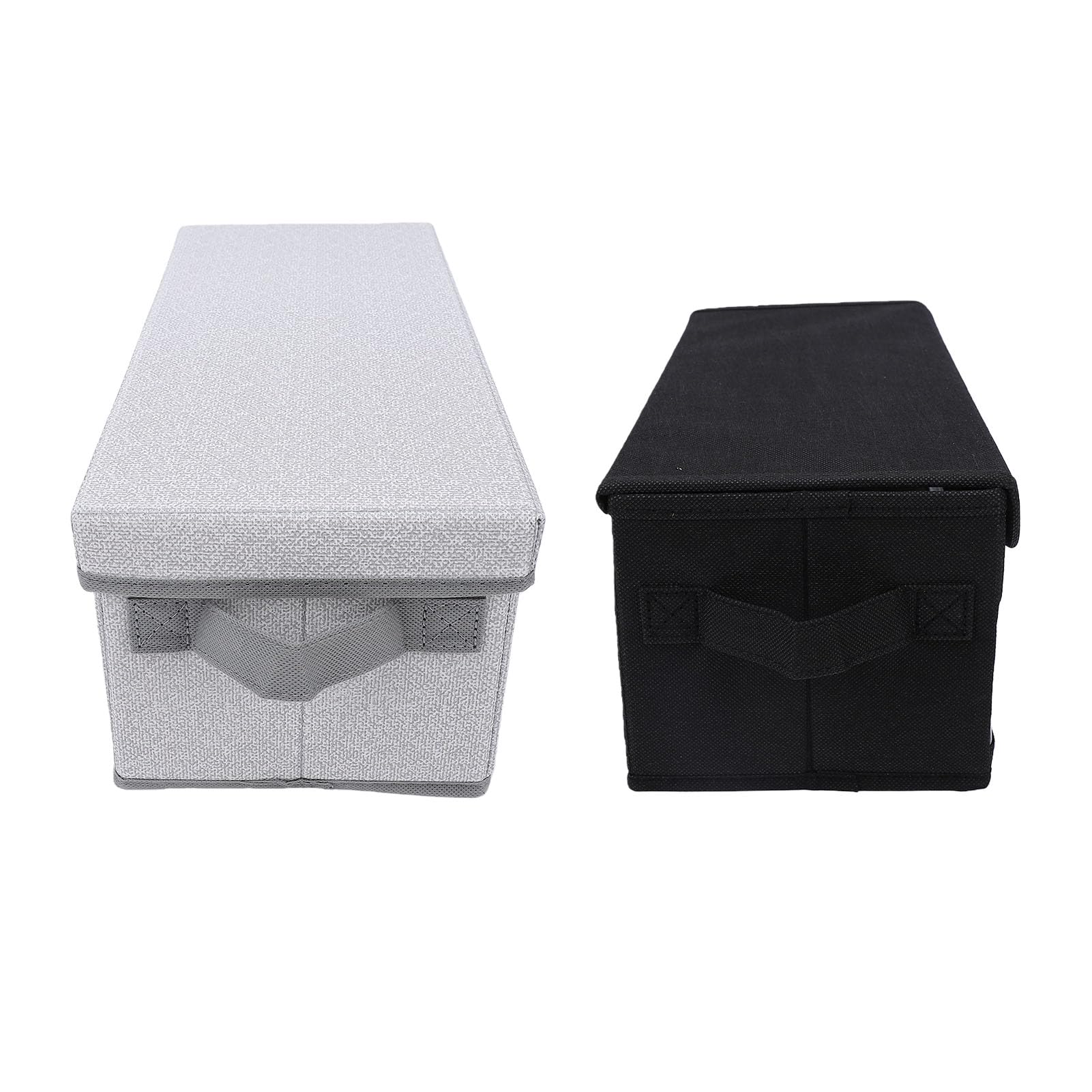 Greensen 2 Pezzi Scatola Porta CD con Coperchio in Tessuto Non Tessuto Scatola Porta Dvd Contiene 35 Custodie Standard Pieghevole Impilabile Protezione Antipolvere per Desktop Casa Ufficio (#3)