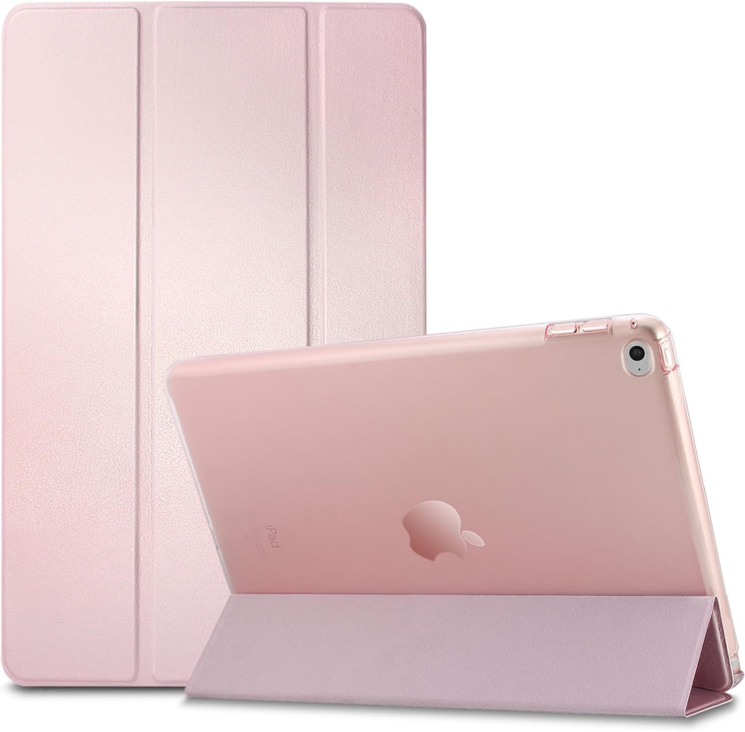 Infiland iPad Air 2 Case - Ultra Slim Smart-Shell Stand Cover with Translucent Frosted Back Protector (with Auto Wake / Sleep) for Apple iPad Air 2 (iPad 6) 9.7 Inch Tablet, Rose Gold