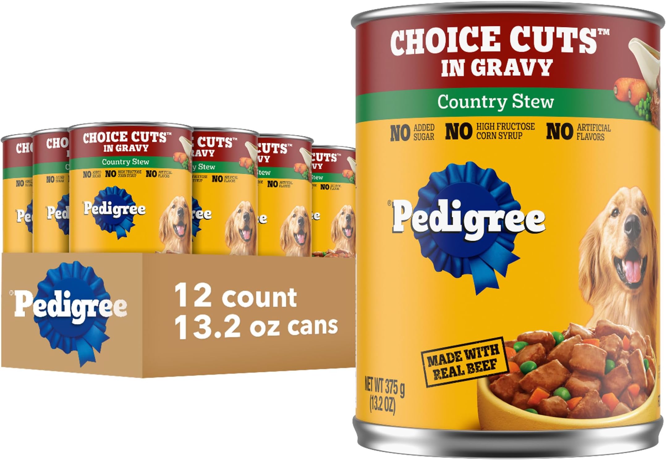 Wet Dog Food, Choice Cuts Adult Canned Dog Food, Country Stew Flavor, 13.2 oz. Cans, 12 Count