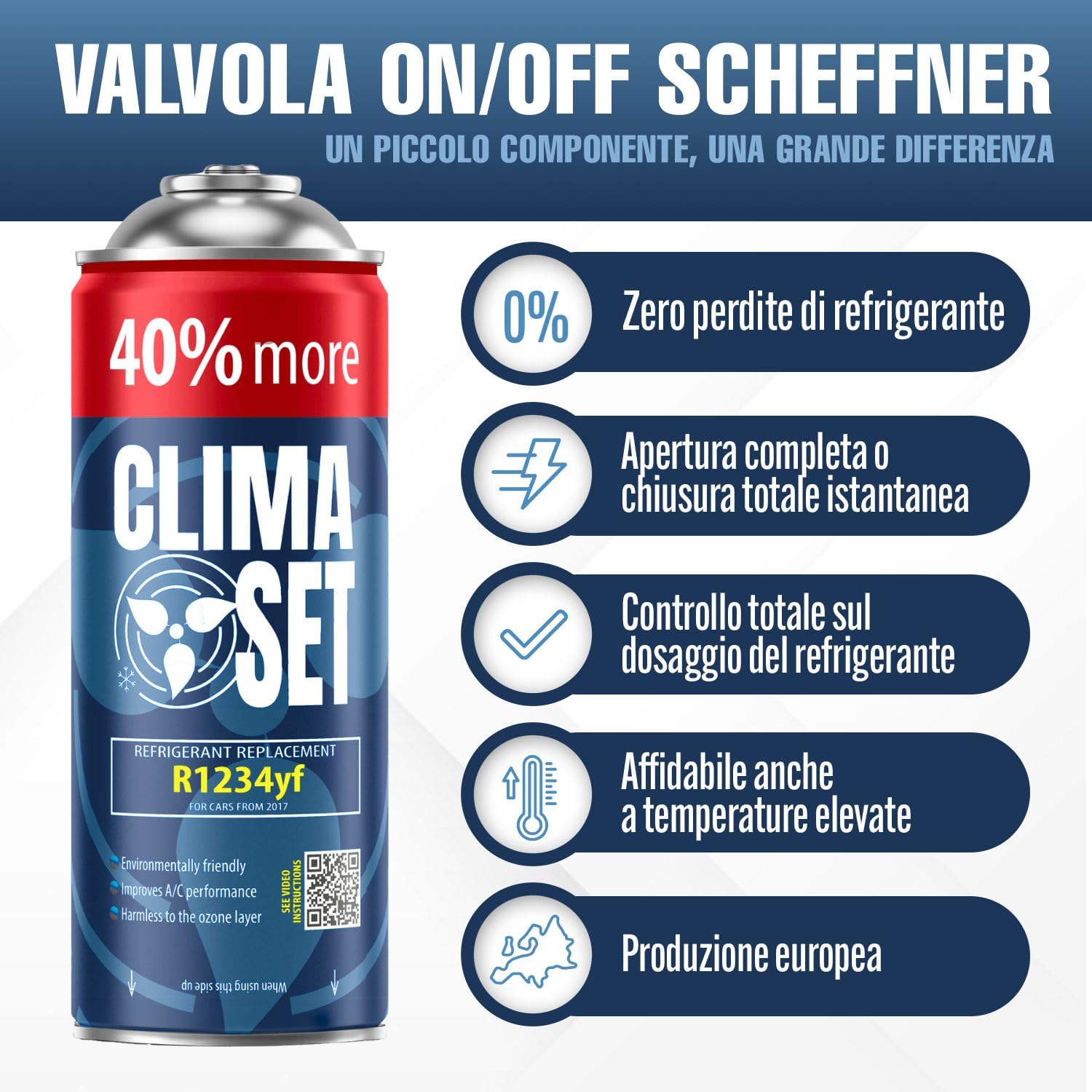 ClimaSet R1234yf - Gas di ricambio per refrigerante, condizionatore d'aria per auto, refrigerante, bombola del gas, 1 x 235 g, tubo dell'aria condizionata, manometro, aria condizionata, adattatore