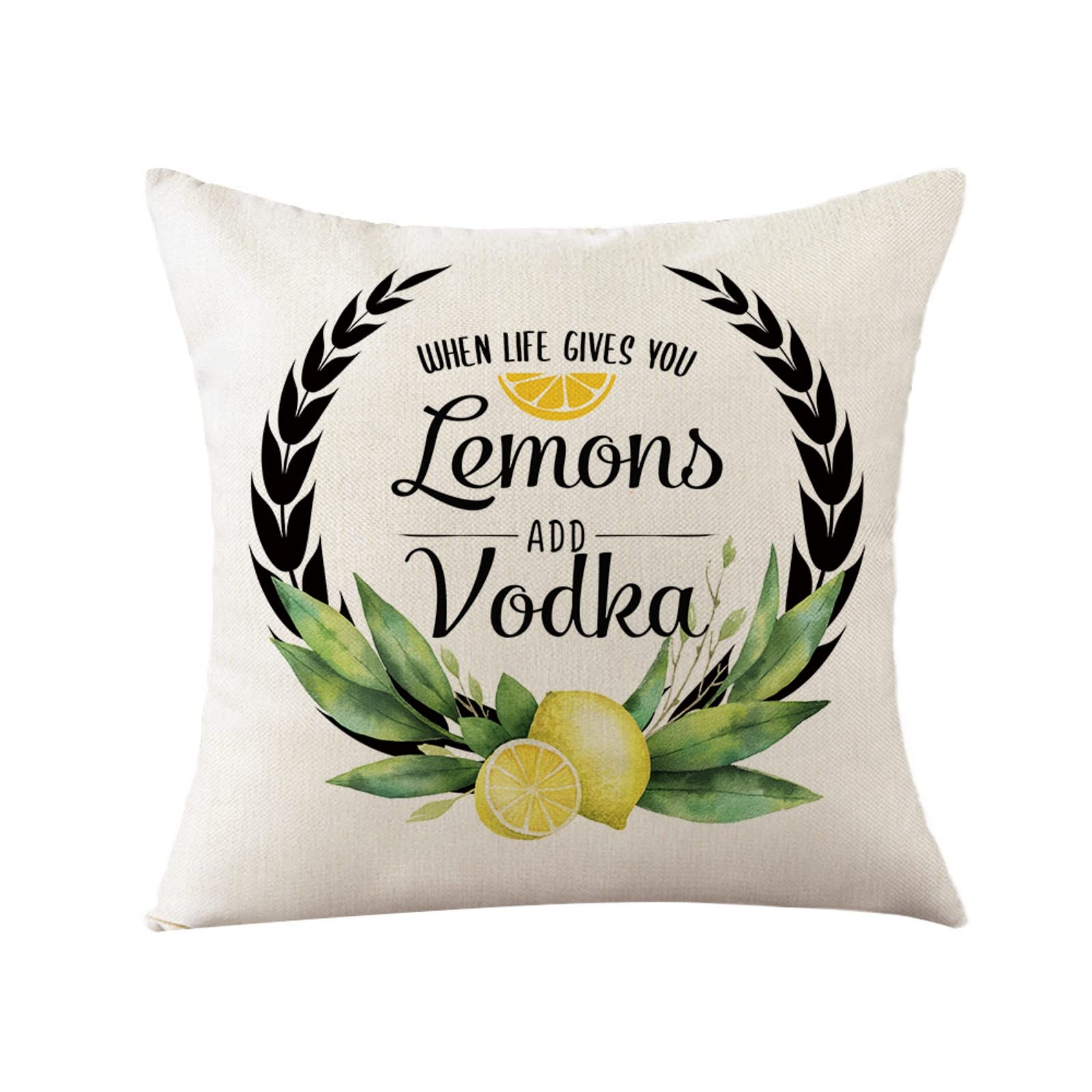 Sofa Fundas Cojines 55x55 Pack de 4 Cuadrado,Funda de Almohada Lino con Cremallera Invisible,Funda de Cojín Decoración para Hogar Sala Cama Jardín Silla Coche-LimóN