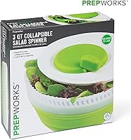Vista 8 de PrepWorks Centrifugadora de Ensaladas Plegable de 3 Cuartos - Ahorra Espacio, Fácil de Usar, Sin BPA, para Lavado y Secado Rápido de Ensaladas, Apto