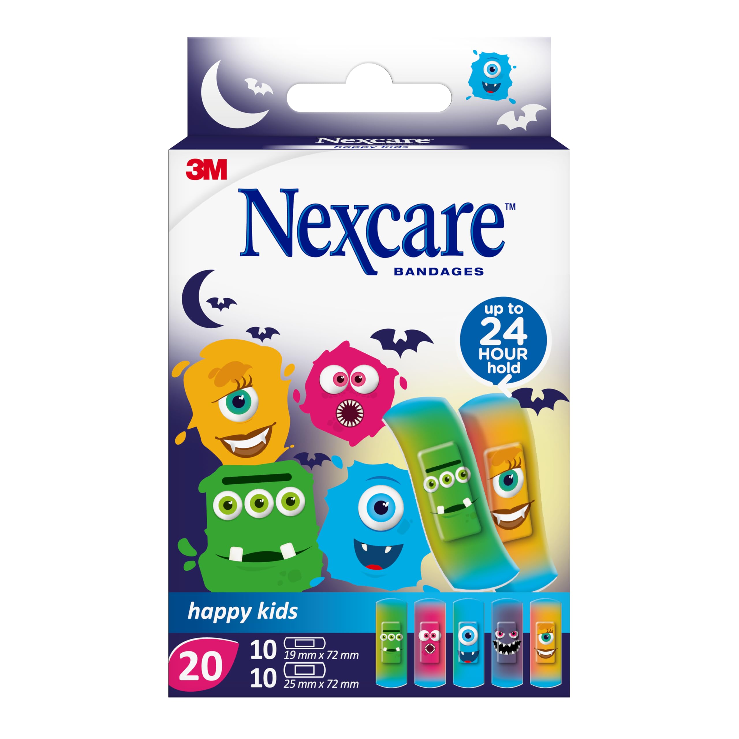 3m Cerotti Nexcare Happy Kids Monsters 20 pz assortiti