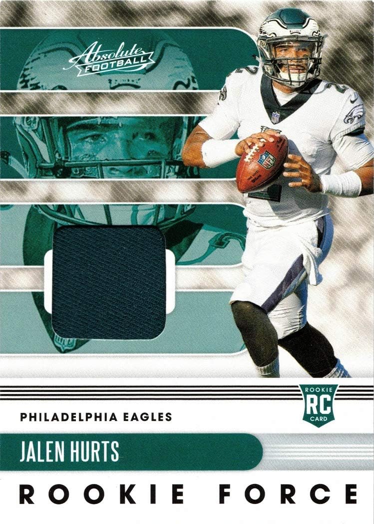 2020 Panini Absolute Rookie Force Relics Football #14 Jalen Hurts Jersey Rookie Card