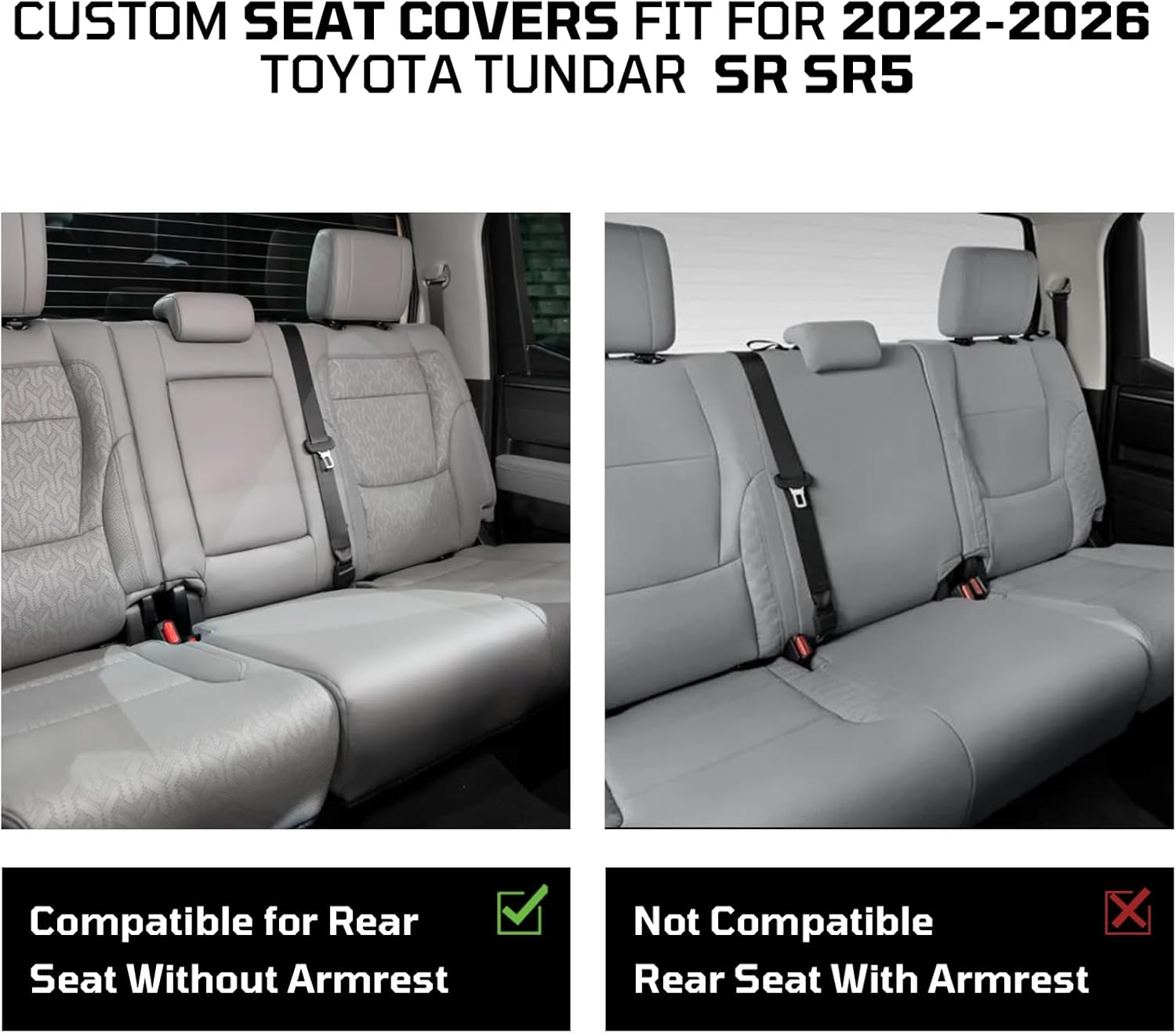 Fit For Toyota Tundra Crewmax Cab & Double Cab 2022-2026 Custom Seat Covers,Full Covered Faux Leather Waterproof Seat Covers For Trucks,Fit For Limited,Platnium,1794,Edition,Trd Pro,Capstone-Black&Red