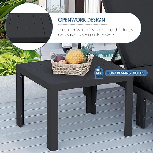 Miniatura 651 de NICESOUL 7 Piece White Powder-Coated Aluminum Patio Furniture with Fire Pit Table, 29 Inch Extra Wide Outdoor Sectional Sofa for 6, High-End Heavy