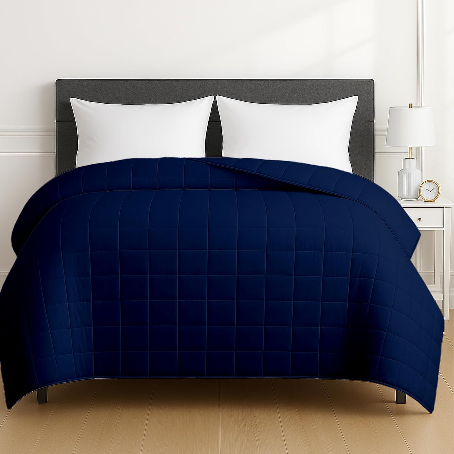 HomeSmart Weighted Blanket King Size 30 lbs, Heavy Weighted Blanket, Soft Breathable Fabric, Also Fits California King Beds, Navy, Blue Navy King | 30lbs