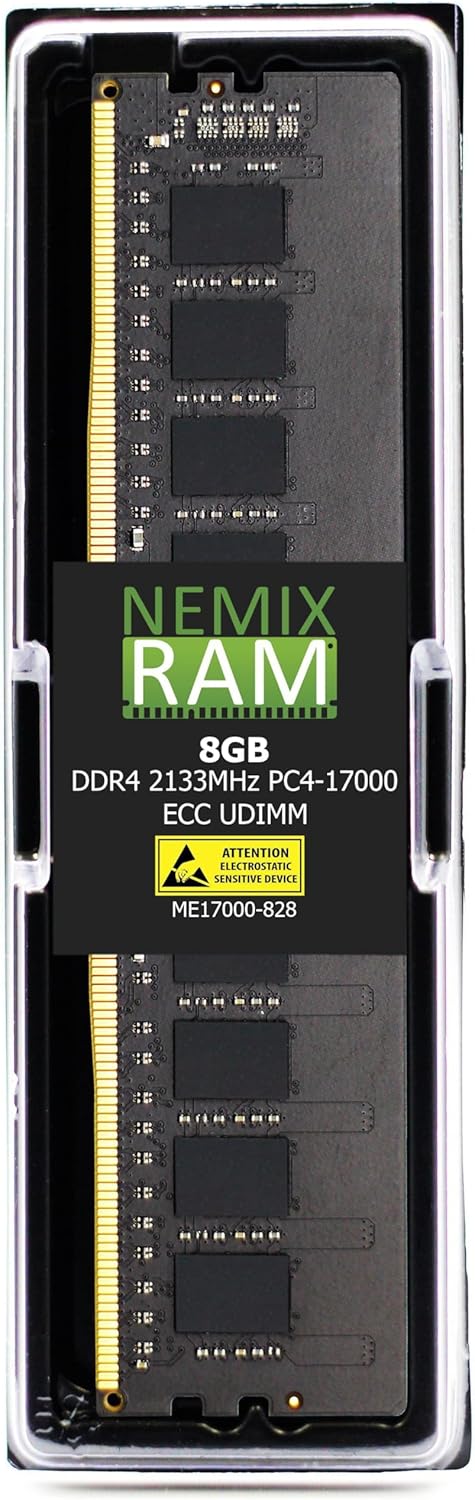 NEMIX RAM 8GB (1X8GB) DDR4 2133MHZ PC4-17000 2Rx8 1.2V 288-PIN ECC UDIMM Unbuffered Memory Compatible with Hynix HMA41GU7AFR8N-TF Unbuffered Memory
