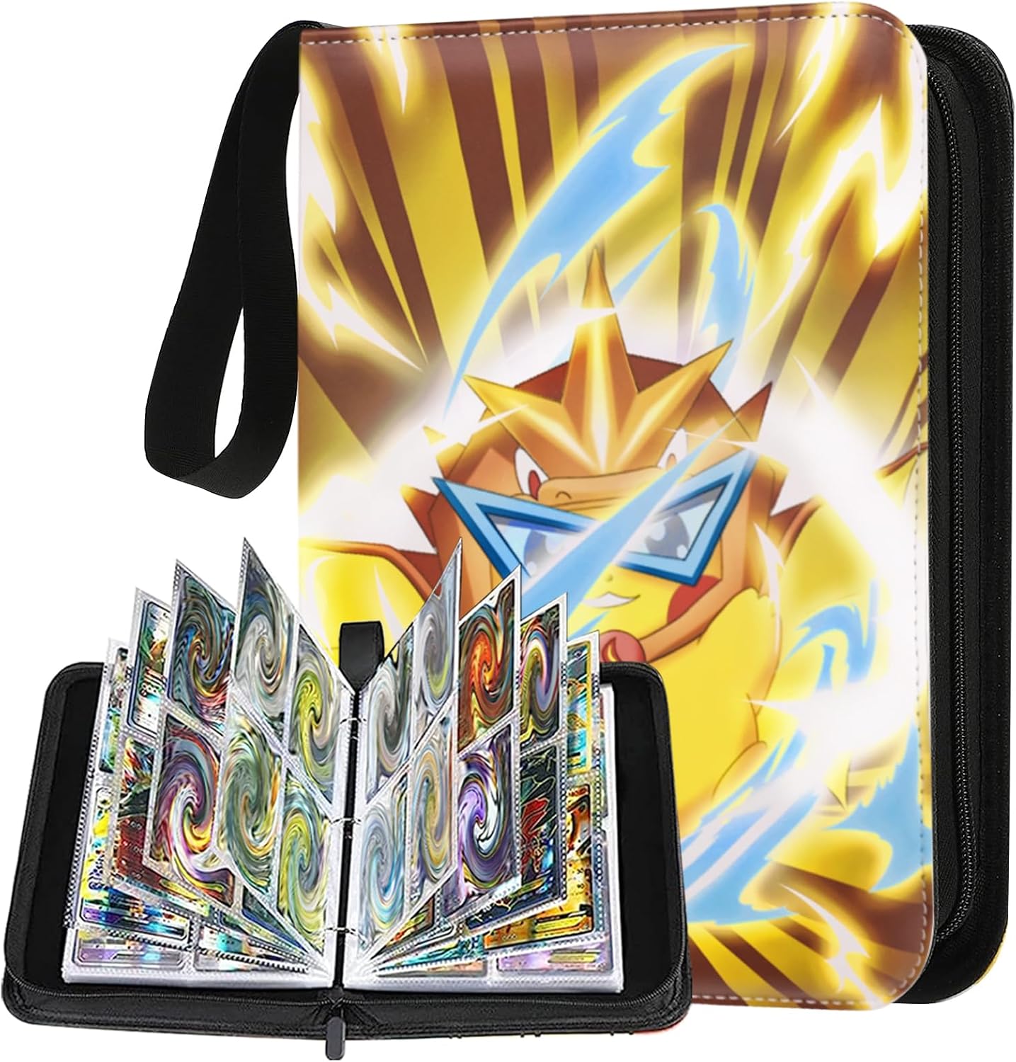 Card Binder Trading Cards Case with 55 Sleeves, 4Pocket Card Book Holder Fits 440