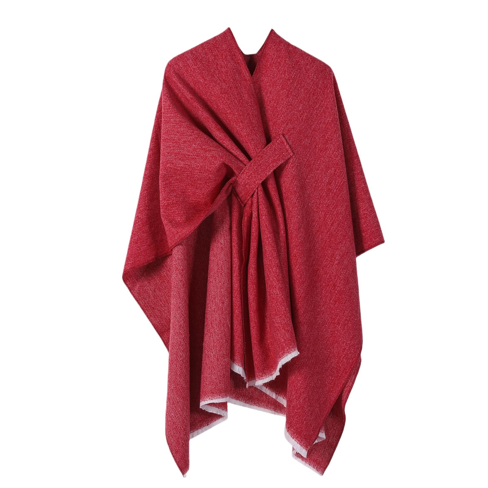 Capa poncho con flecos para mujer chal versátil ligero de verano 8
