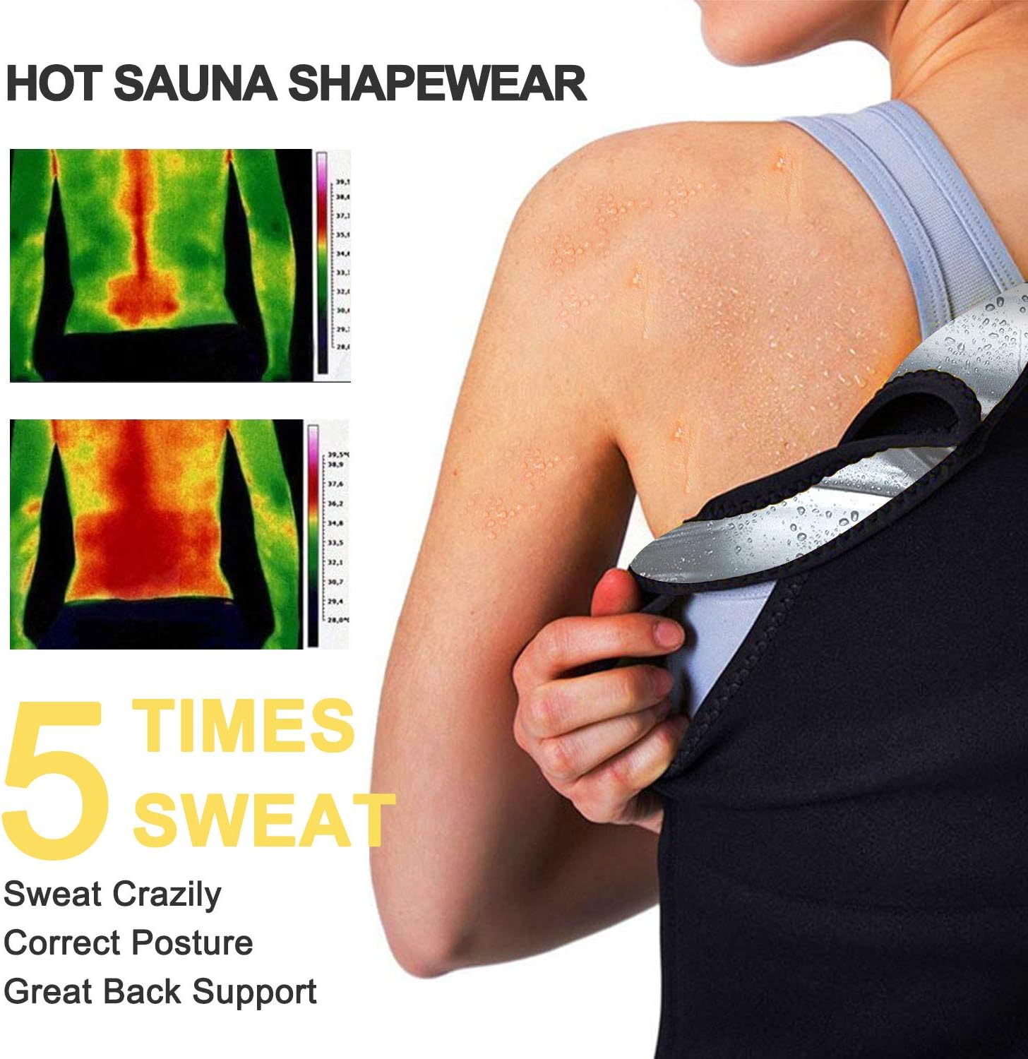 Junlan Sauna Suit for Women Waist Trainer Vest for Women Sweat Tank Top Shaper for Women with Zipper : Sports & Outdoors