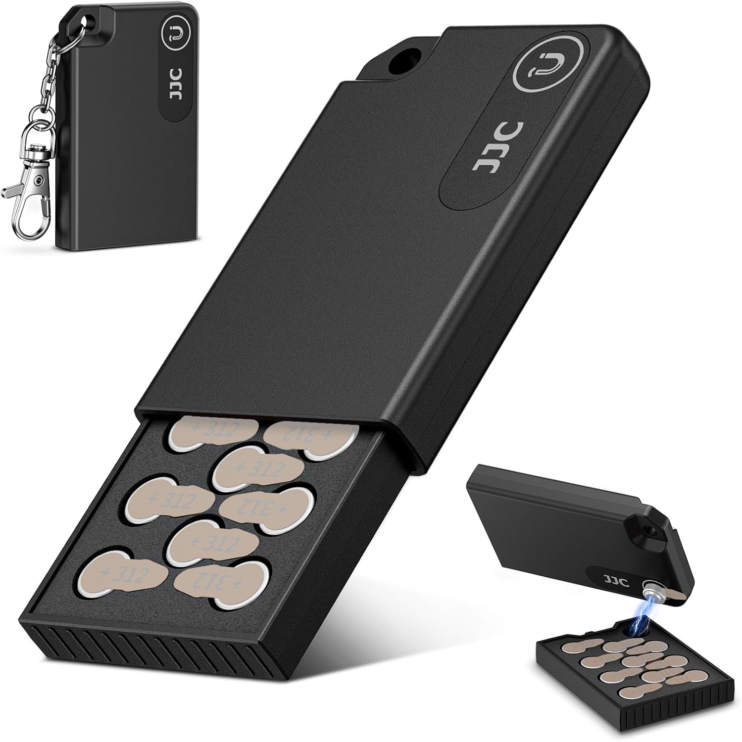 Portable Size 312 13 10 LR41 Battery Case Holder Storage, Pop-up Design Hearing Aid Batteries Case for 11x A312 Size312 P312 PR41 P13 P10 AG3, Safety Aid Zinc Air Prime Batteries Holder, No Batteries
