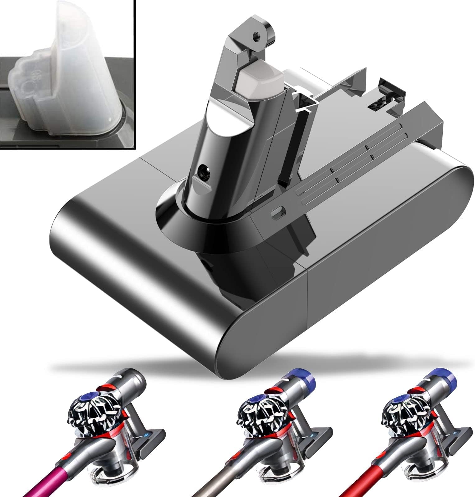 Replacement Battery for Dyson 21.6V for Dyson V6 SV04 DC58 DC59 DC61 DC62 DC72 DC74 595 650 770 880 vtc4, Absolute Animal Motorhead Slim SV03 SV04 SV05 SV06 SV07 SV09Handheld Vacuum Cleaner 3500mAh