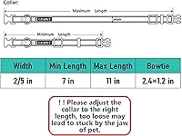 Vista 5 de Collar de gato rosa con pajarita de campana de seguridad Breakaway Kitten Pet 7-11in Dot Floral Leopard Food Leopard-Pink