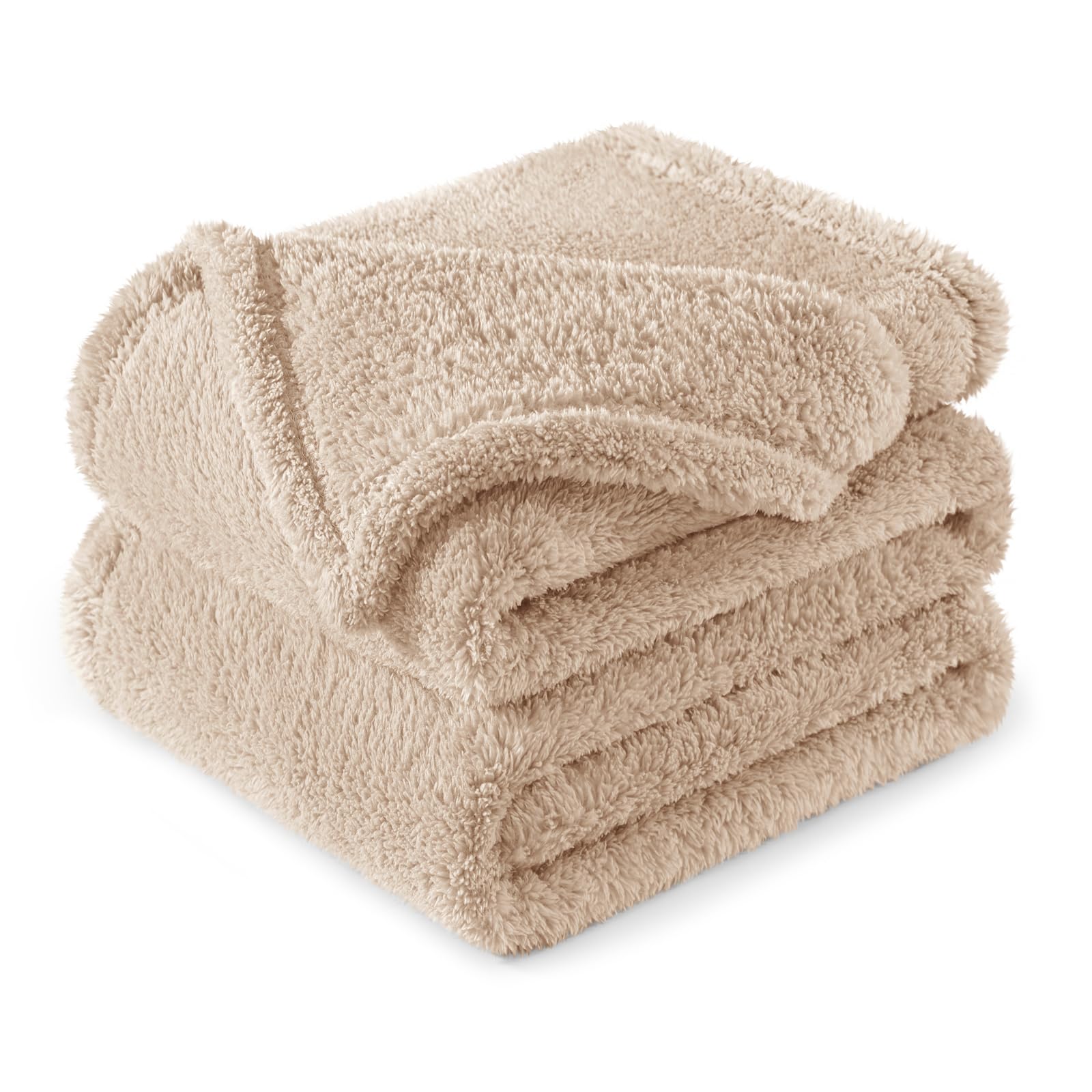 Exclusivo Mezcla Soft Fleece Blanket for Sofa, Super Soft Velvet Plush Blanket for Bed, Warm and Warm for All Seasons, 130x150cm, Camel OEKO-TEX STANDARD 100