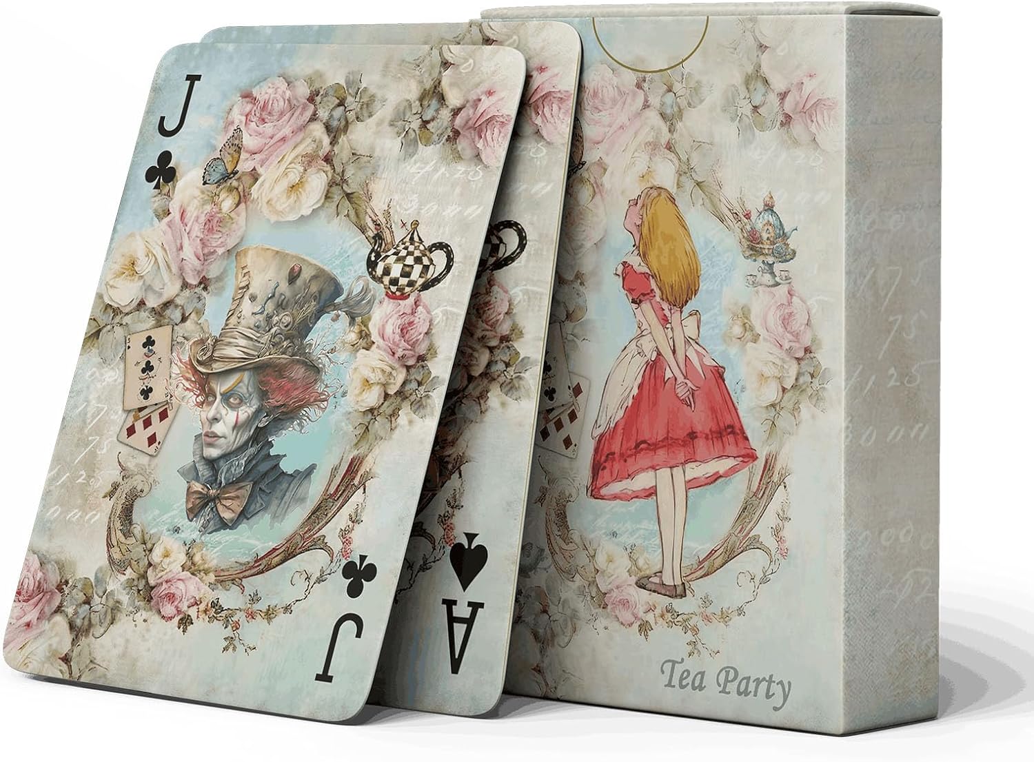 Tea Party Theme Style Playing Cards, Beautiful Childhood Memories Themed Poker Cards, Standard Cards, 54 Unique Exquisite Illustrations