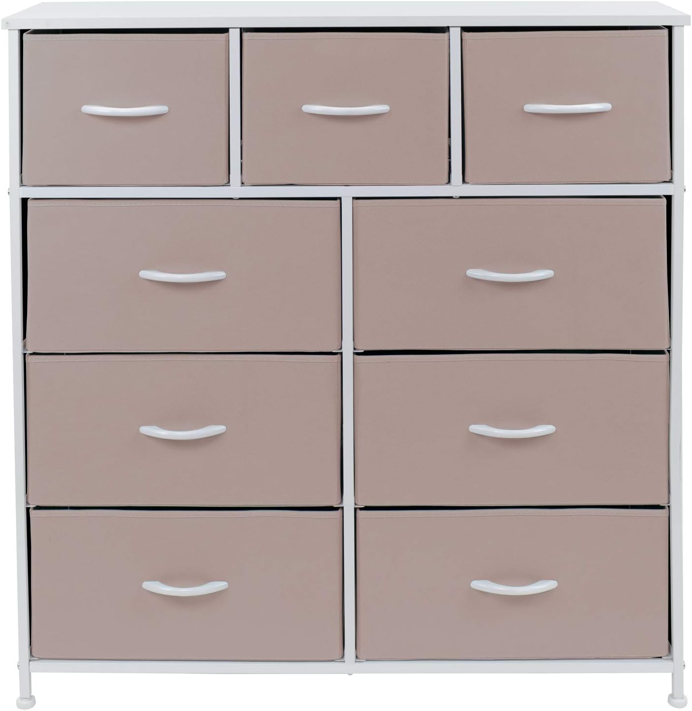 Sorbus Dresser with 9 Drawers - Furniture Storage Chest Tower Unit for Bedroom, Hallway, Closet, Office Organization - Steel Frame, Wood Top, Tie-dye Fabric Bins (Solid Pink, Solid) : Home & Kitchen
