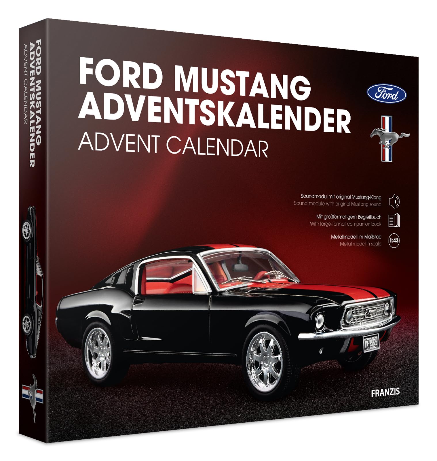 FRANZIS 67965 - Ford Mustang Adventskalender Maßstab 1:43: Ford Mustang Advent Calendar