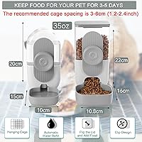 Vista 2 de Comedero Automático Colgante para Conejos para Jaula, Dispensador de Comida y Agua para Perros y Gatos, Botella de Agua para Conejos Juego de Cuenco