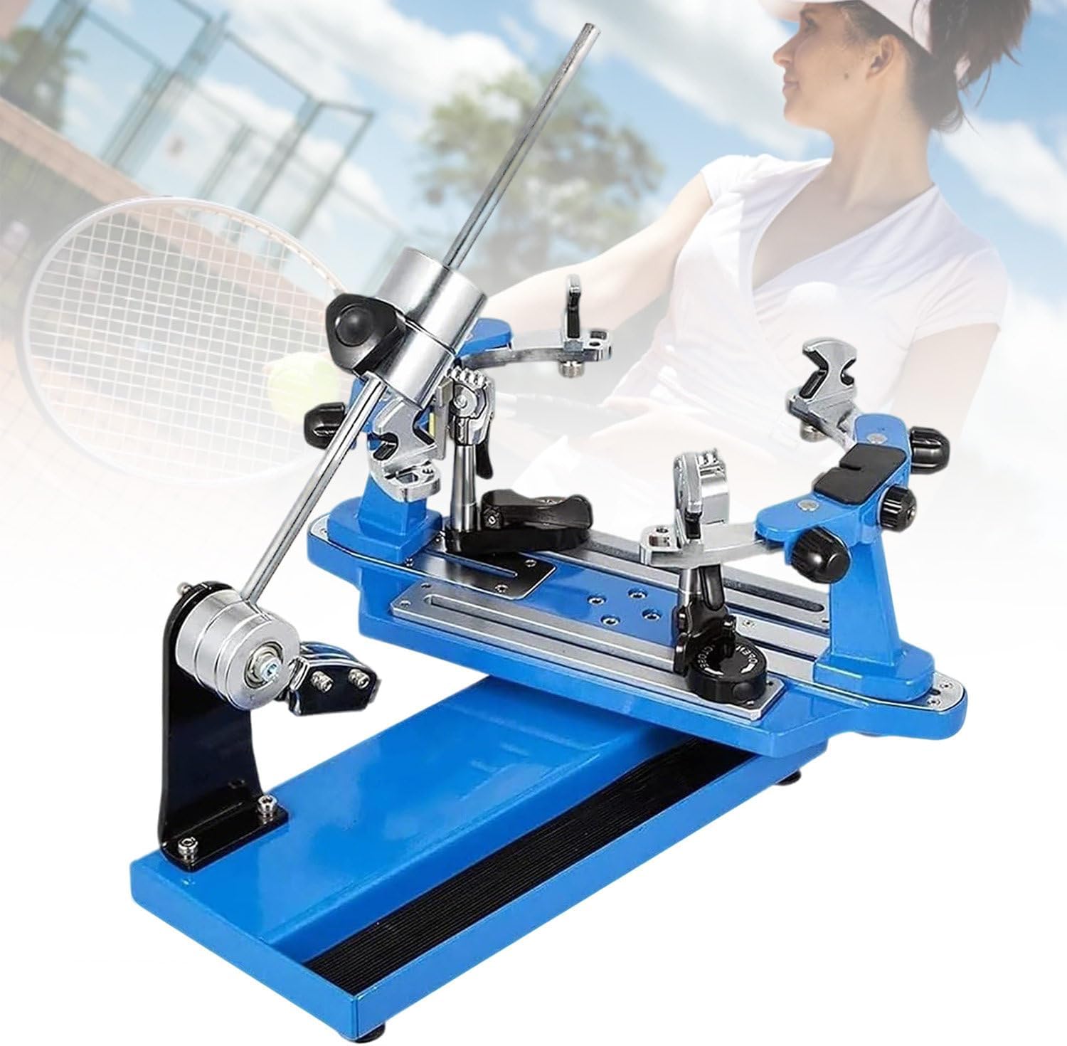 Professional Manual Racquet Stringing Machine, String Machine for Desktop Rackets, String Machine for Badminton Rackets, with Tools and Accessories Tennis Green
