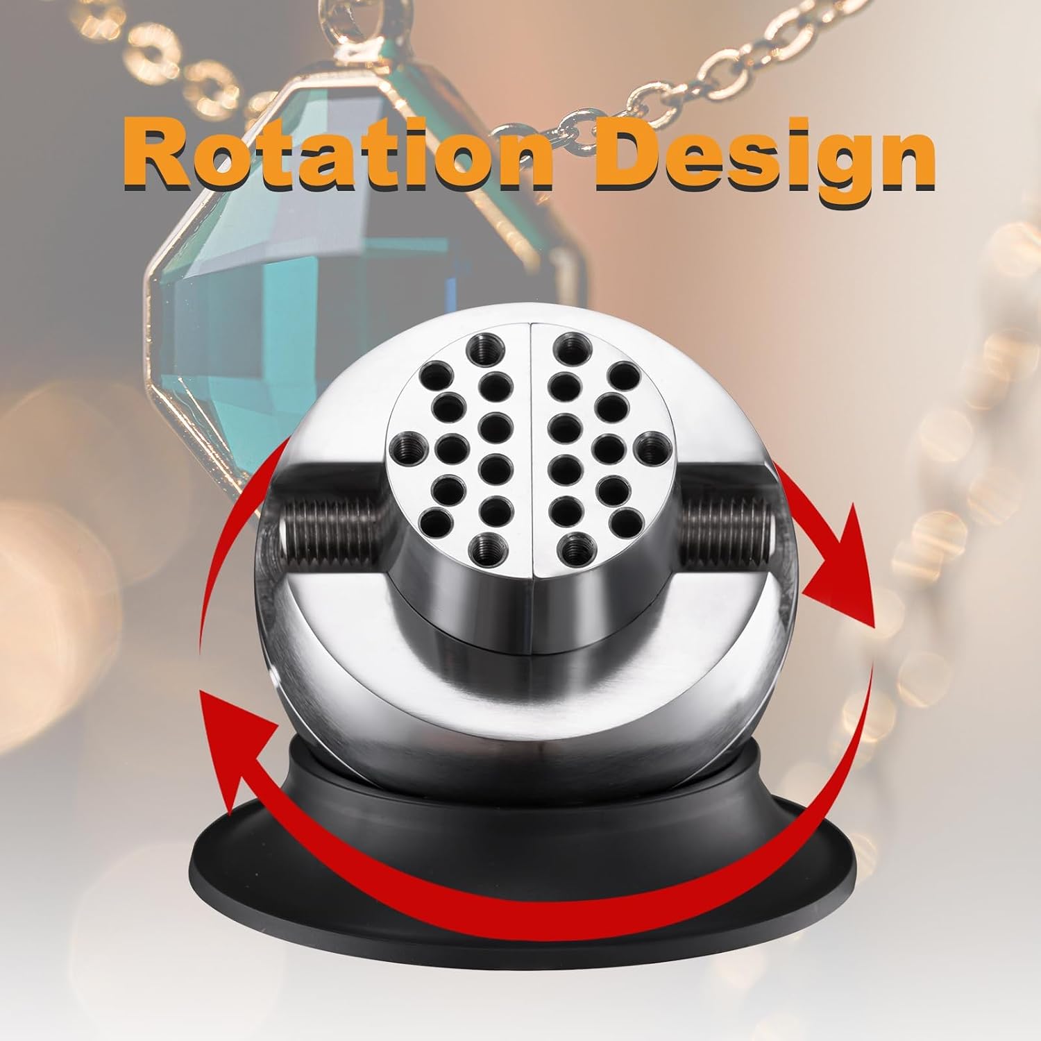 DZQ Ball Vise 3" Engraving Setting Tool 360°Rotation Professional Ball Vise 36PCS Attachment Jewelry Engraving Block Tools(Stainless Steel)