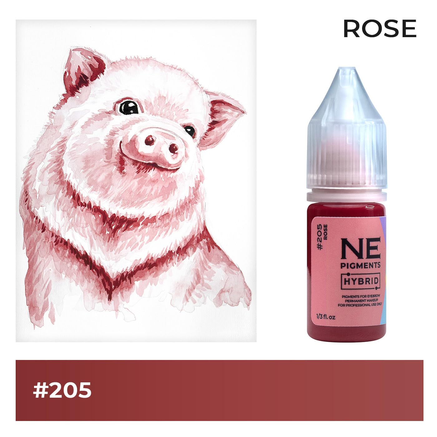 #205 Rose - By Elena Nechaeva - Lip Pigment - Permanent Makeup - Professional Tattoo Ink