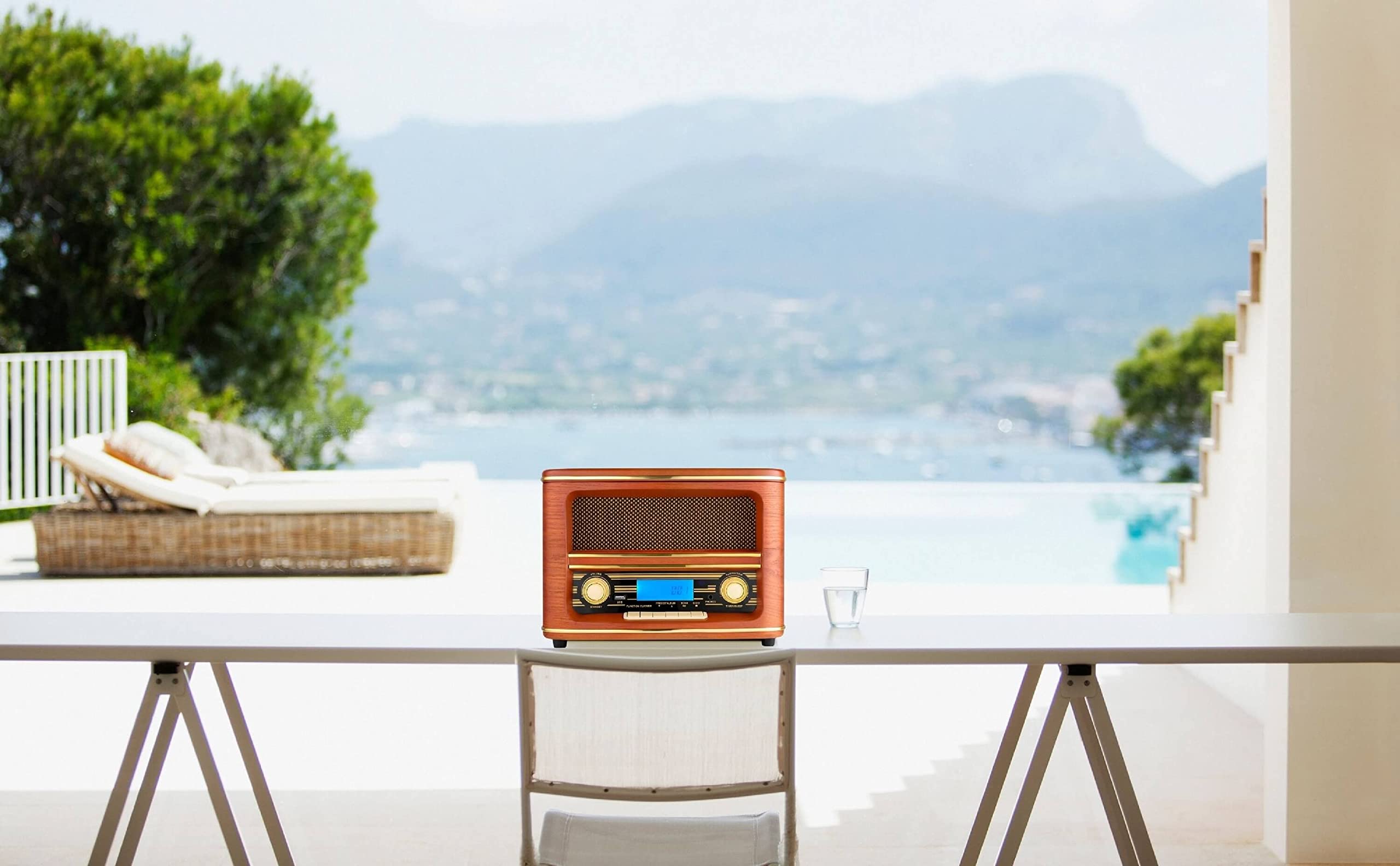 Radio rétro Bluetooth avec CD, USB et écran LCD