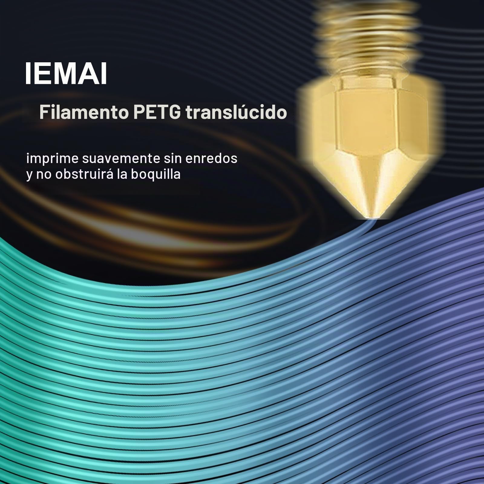IEMAI Filamento PETG 1,75 mm Para Impresora 3D, Arcoíris Gradual - Verde Lila/Amarillo, Verde/Rosa, Amarillo/Rosa Lila - Precisión Dimensional +/-