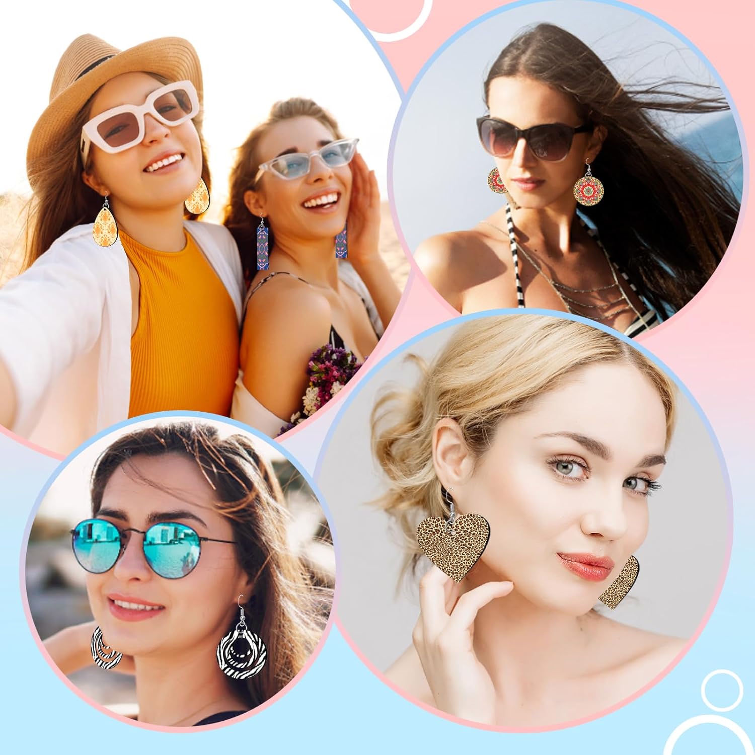 1250 Pieces Sublimation Earring Blanks Bulk DIY Jewelry Craft Making Kit with 250 Earing Hooks 250 jump Rings 250 Ear Plugs,125 Earring Cards Holder and Clear Package Bags for Birthday Gifts Supplies - Image 6