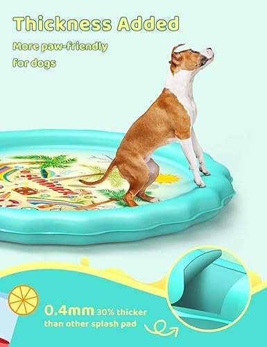 Miniatura 2 de QPAU Alfombrilla antideslizante para niños y perros  Tapete grueso de juego de agua para piscina con aspersor para verano y al aire libre  Divertida