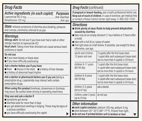 Miniatura 6 de Foster & Thrive Cápsulas antidiarreicas antigaseosas para aliviar múltiples síntomas con clorhidrato de loperamida y simeticona, tratamiento de