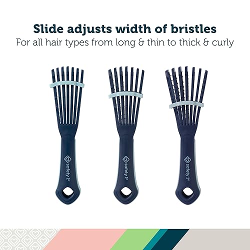 Miniatura 4 de Safety 1st Cepillo desenredante de cierres universales, la diapositiva ajusta el ancho de las cerdas para cepillar suavemente todo tipo de cabello,