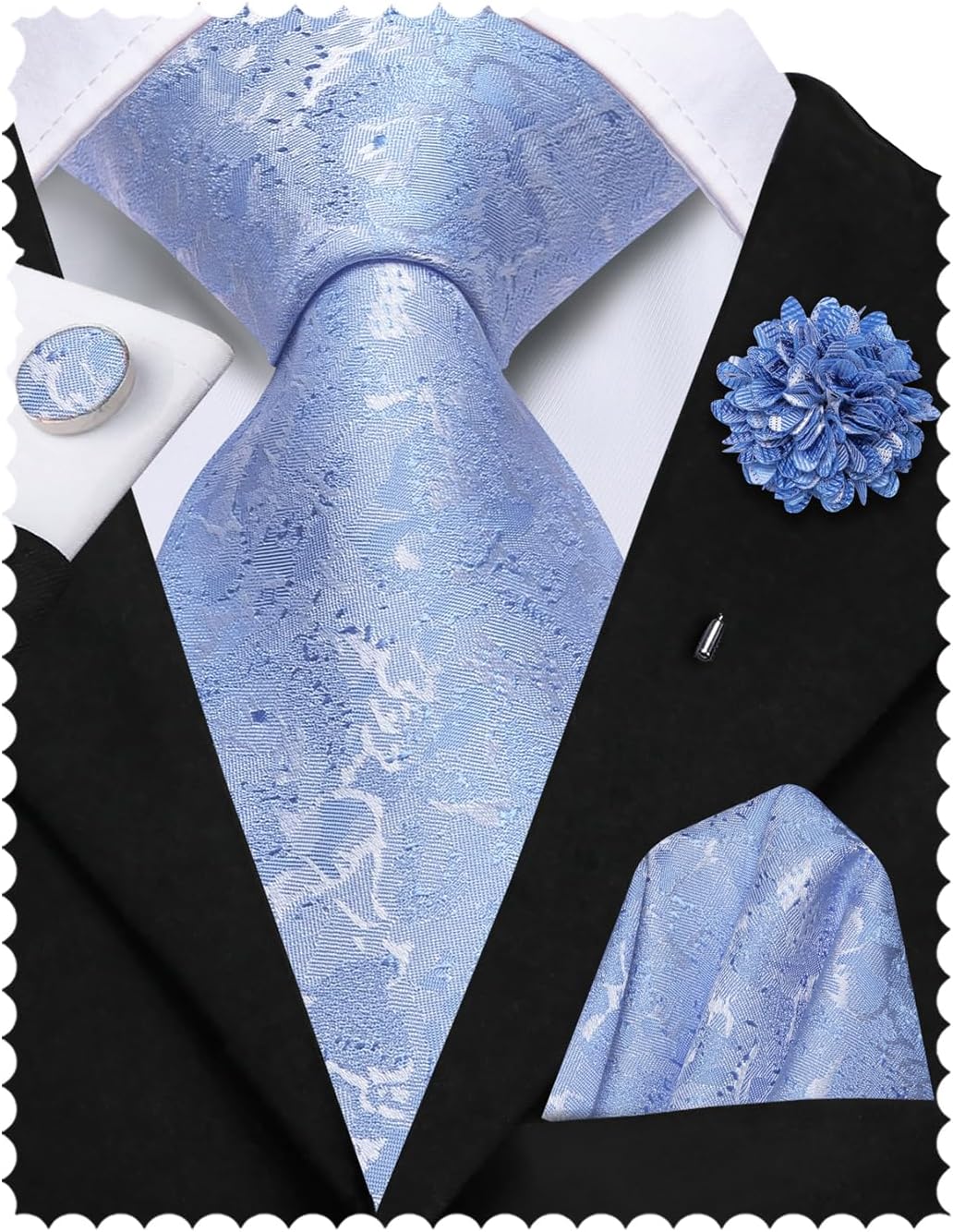 Hi-Tie Mens Paisley Floral Striped Ties Set Silk Necktie and Lapel Pin for Men Pocket Square Cufflinks Set Business Wedding