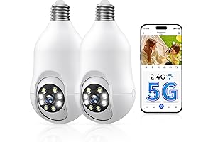 2K Light Bulb Security Camera with WiFi Night Vision