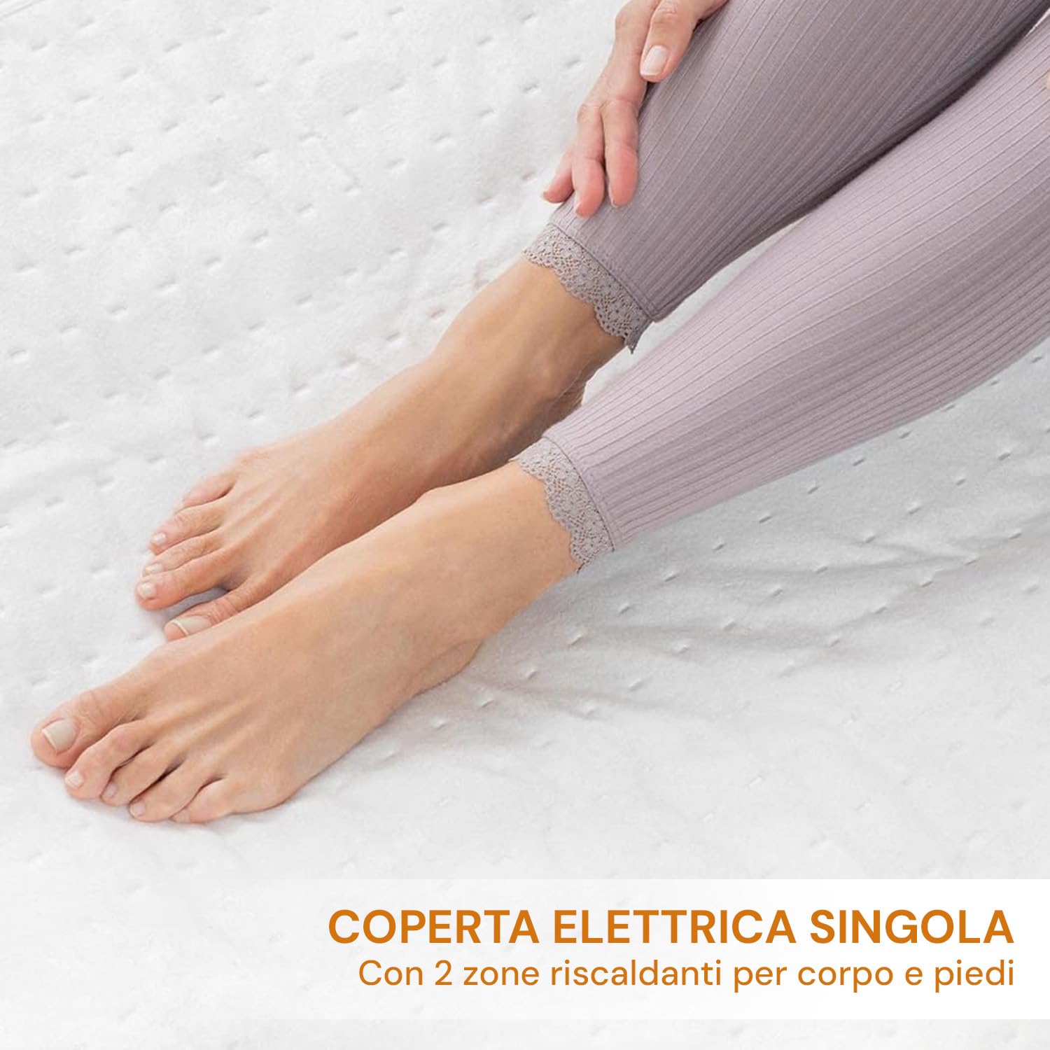 Wintem Coperta Elettrica Scaldaletto Singola 150x80cm - Ideale per Riscaldare il Letto in Inverno, Dotato di 6 Livelli di Temperatura - Sicura Grazie alla Protezione da Surriscaldamento - Lavabile