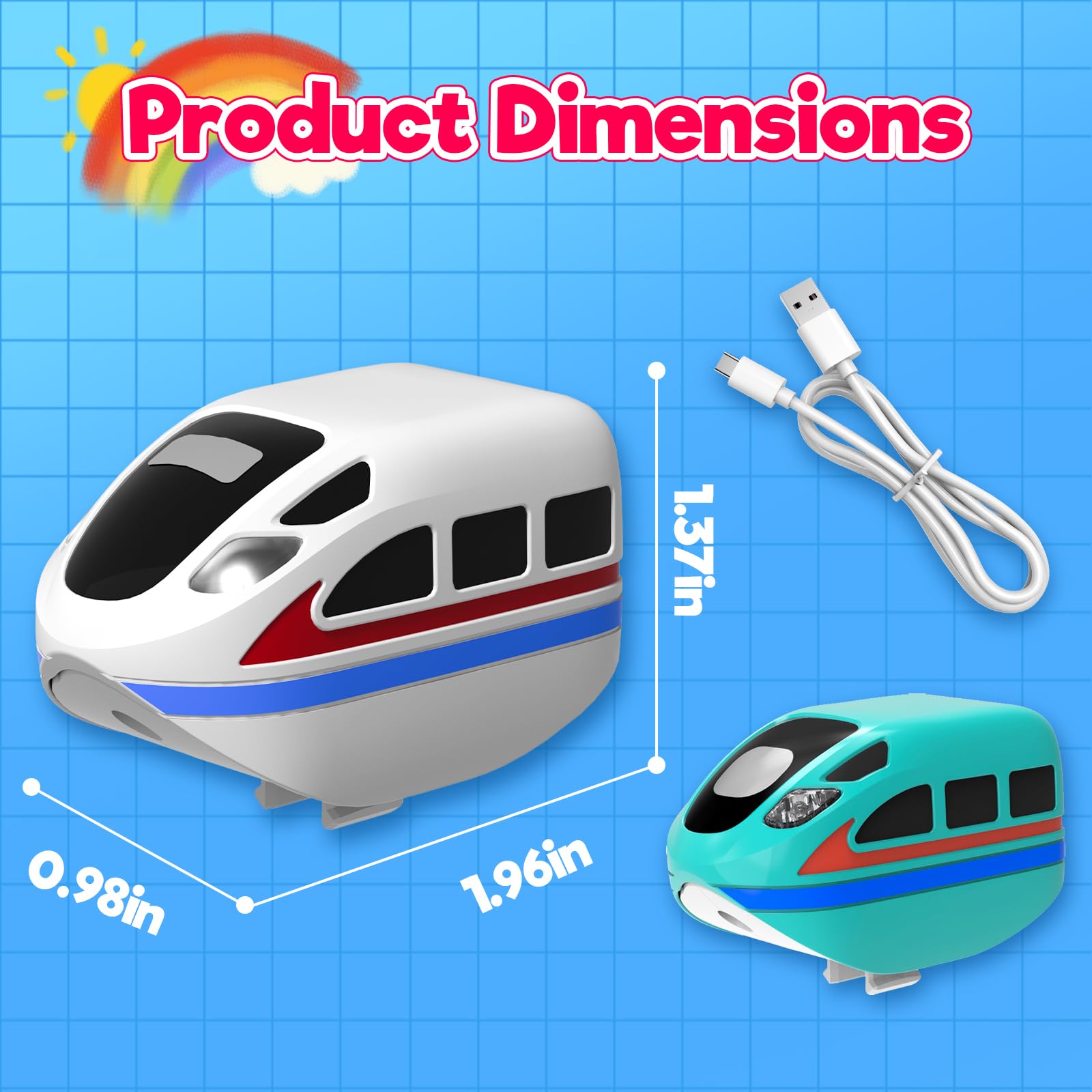 Annexfun Only Electric Train Sets, 2-Pack USB Rechargeable Train Cars - Exclusively Electric Train Tracks | Kids 3+ Years | No Magnetic Tracks | Cannot Operate Independently - image 3